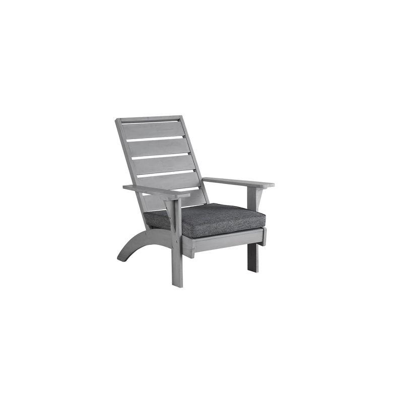 Rockport Outdoor Acacia Wood Chair with Cushion Gray - Linon