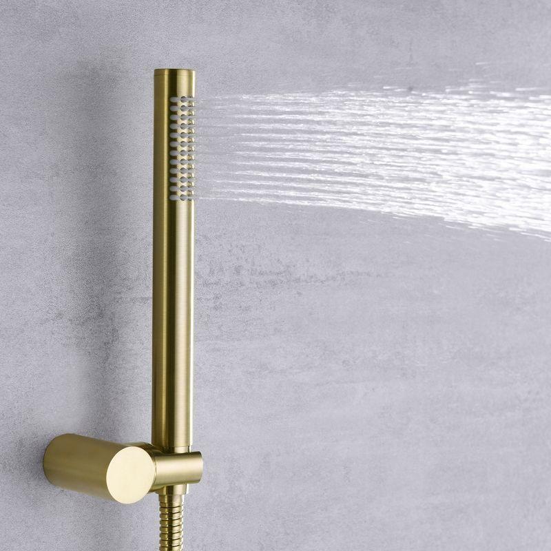 Sumerain Shower and Tub Faucet Set Brushed Gold Rain Shower Faucet with Tub Spout, 8" Shower Head, High Flow