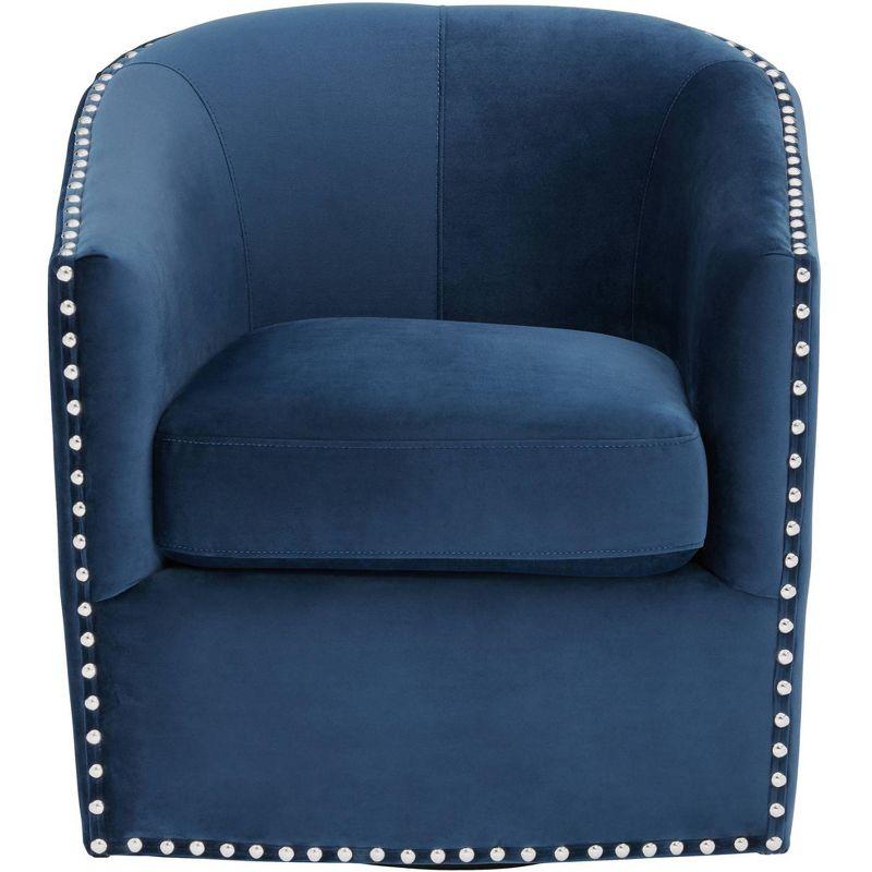 Elements Fullerton Nail Head Trim Navy Blue Swivel Accent Chair