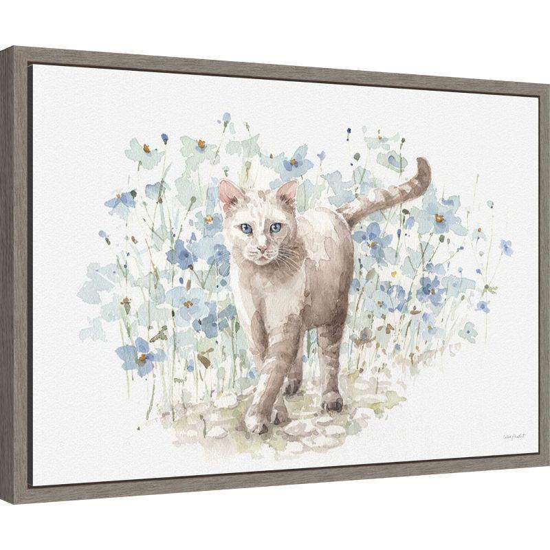 Amanti Art Bohemian Blue Cat II by Lisa Audit Canvas Wall Art Print Framed 23 x 16-in.