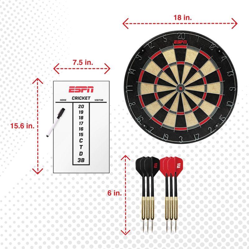 ESPN Professional Bristle Dartboard Set with Steel Tip Darts