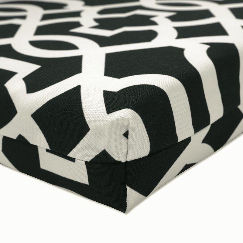 Outdoor Seat Square Cushion Geo Black/White - Pillow Perfect