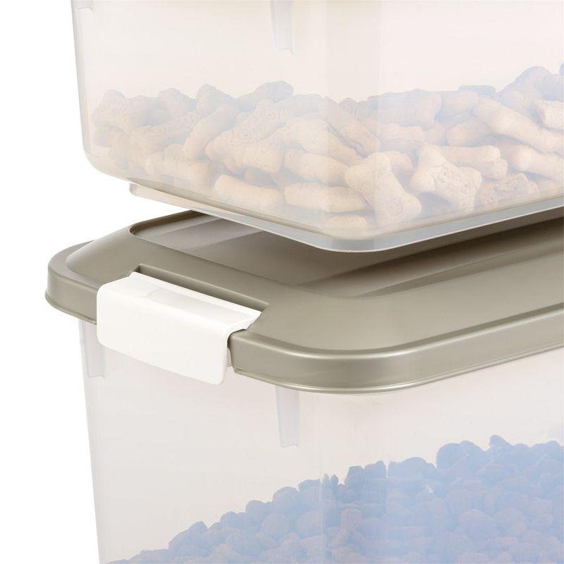 IRIS USA 40lbs+14lbs+scoop Airtight Pet Food Storage Container Combo with Casters