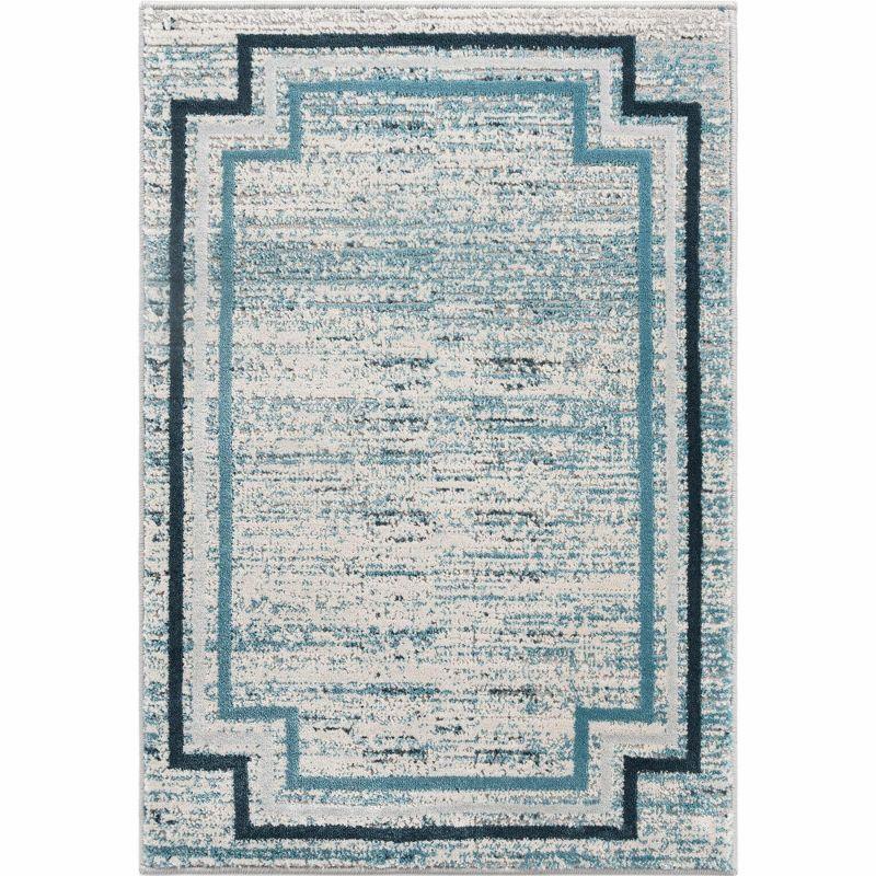 Unique Loom Oasis Collection Area Rug - Fountain (2'  x 3' Rectangle Blue/Ivory)
