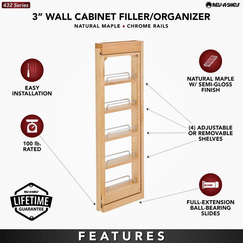 Rev-A-Shelf Pull Out Wall Filler Cabinet Wooden Organizer