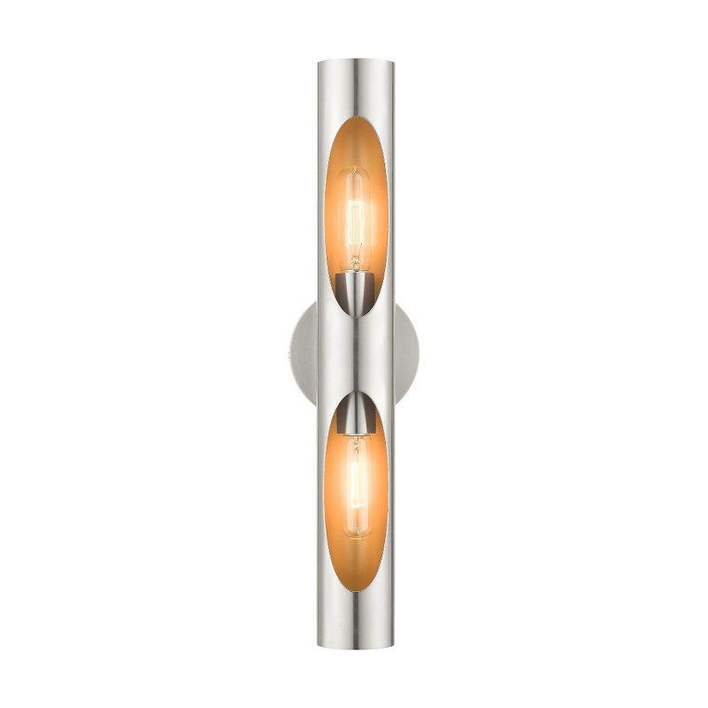 Novato Minimalist Brushed Nickel 2-Light Dimmable Sconce