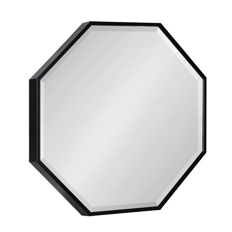 Kate & Laurel All Things Decor 18" x 18" Rhodes Hexagon Wall Mirror Black: Modern Octagon, No Assembly, Wall Mount