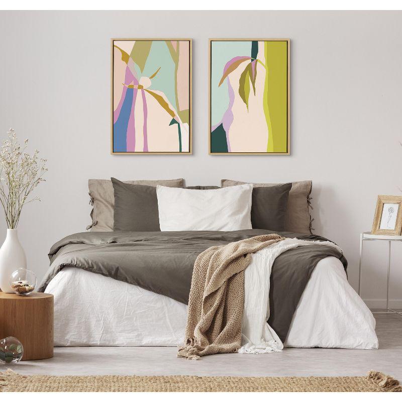 Kate and Laurel Sylvie Delight in the Moment 1 and 2 Framed Canvas by Alicia Schultz, 2 Piece 23x33, Natural