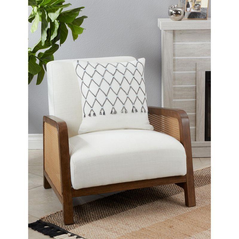 Saro Charley Collection Tassels Cotton Throw Pillow
