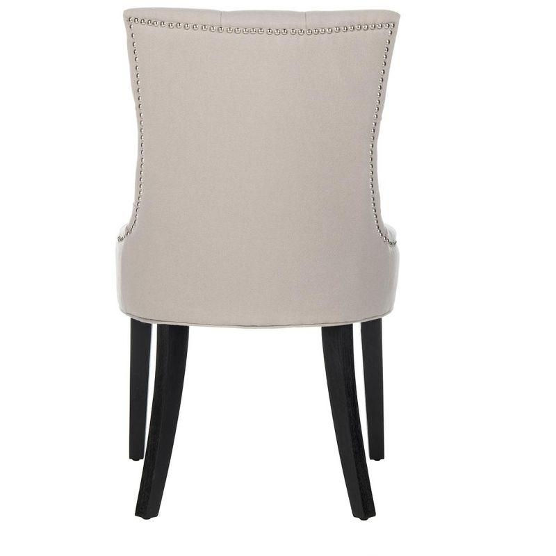 Elegant Taupe Linen and Birch Wood Parsons Side Chair Set