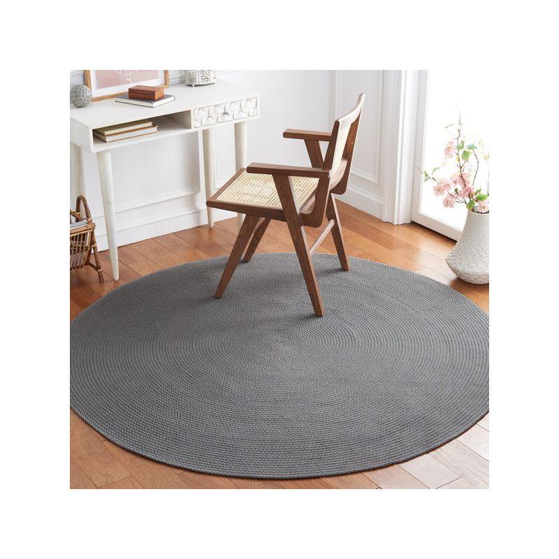 Braided BRD403 Hand Woven Area Rug - Grey/Blue - 7' round - Safavieh.