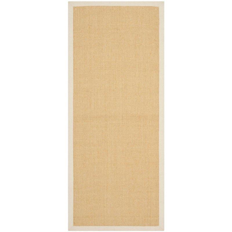 Natural Sisal Maize Wheat Runner Rug with Cotton Border