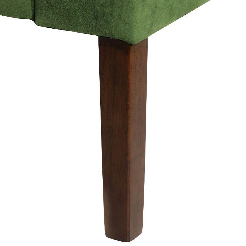 Forest Green Velvet Swoop Arm Accent Chair with Wood Legs