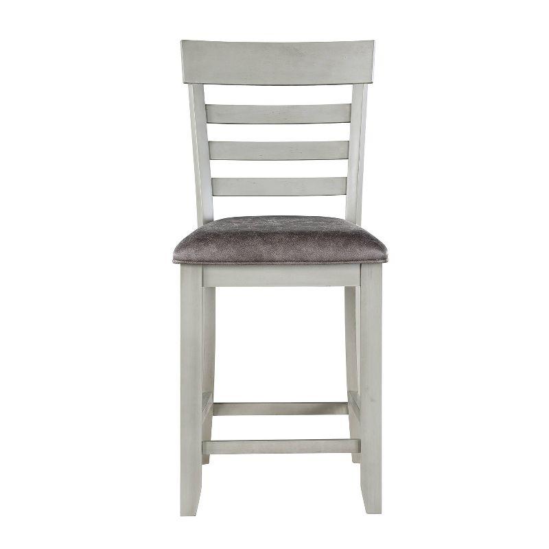 Set of 2 26" Hyland Counter Height Barstools Gray - Steve Silver Co.: Upholstered, Rubberwood Legs