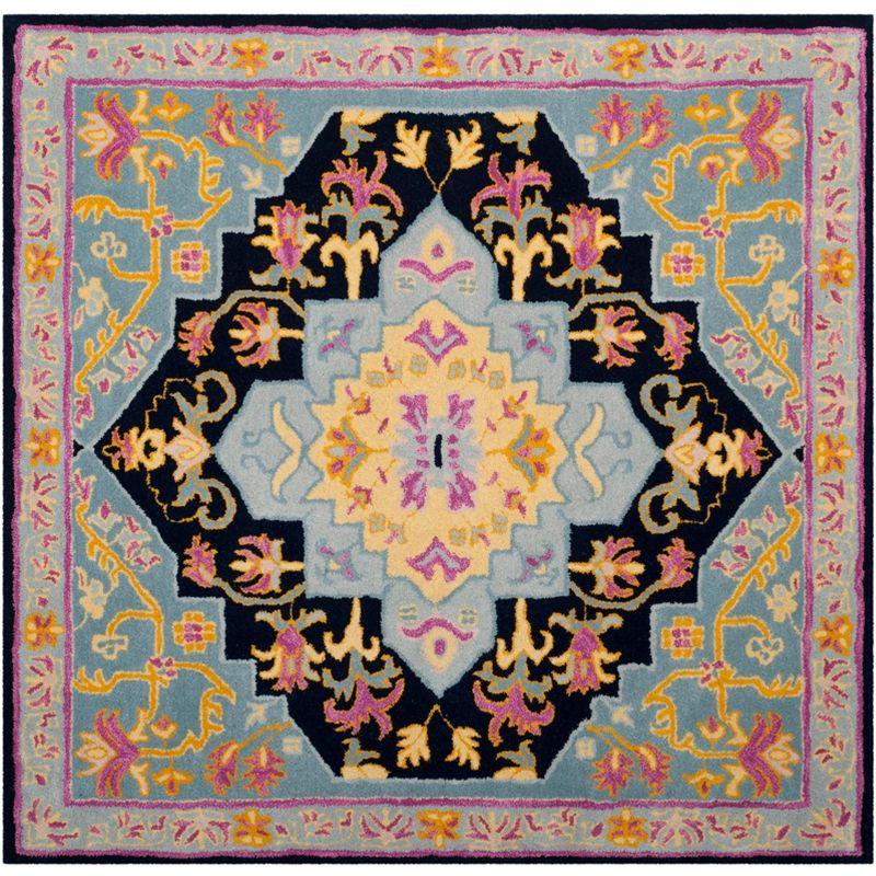 Bellagio BLG506 Hand Tufted Area Rug - Navy Blue/Multi - 5'x5' - Safavieh.