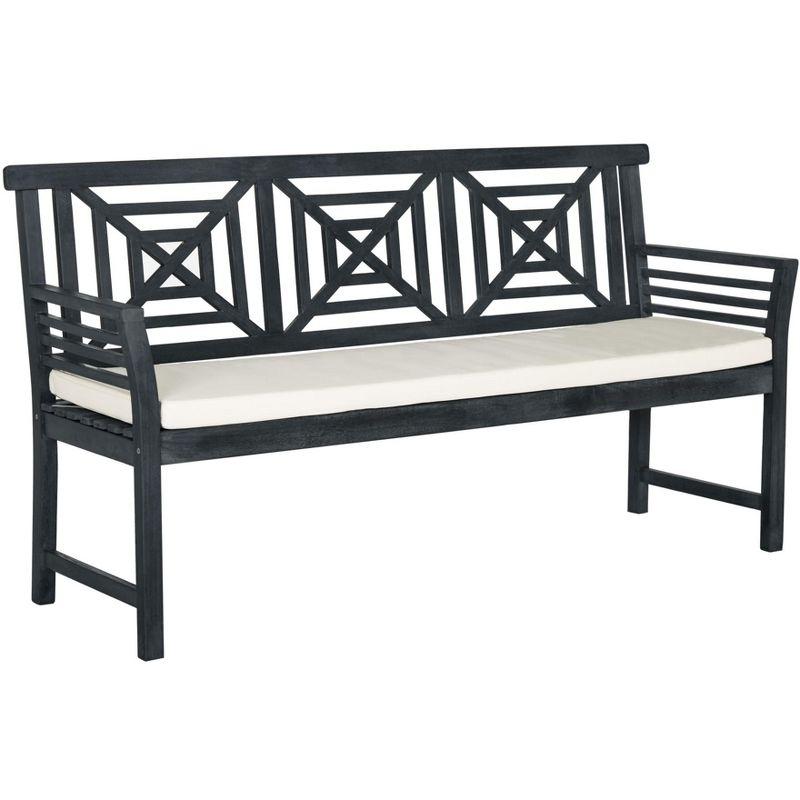 Del Mar 3 Seat Bench - Outdoor - PAT6737 - Dark Slate Gray/Beige - Safavieh