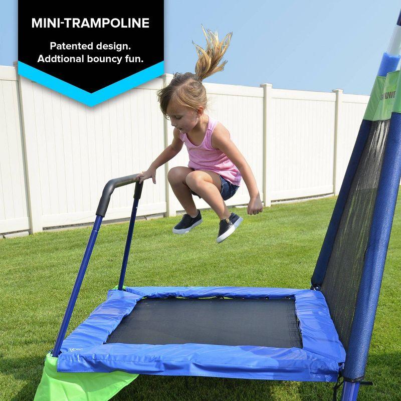 Sportspower Mountain View Metal Swing Slide and Trampoline Set