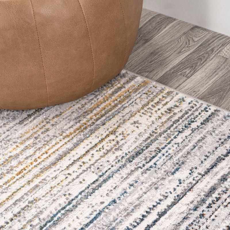 JONATHAN Y Loom Modern Strie'  Gray/Blue/Orange 3 ft. x 5 ft. Area Rug