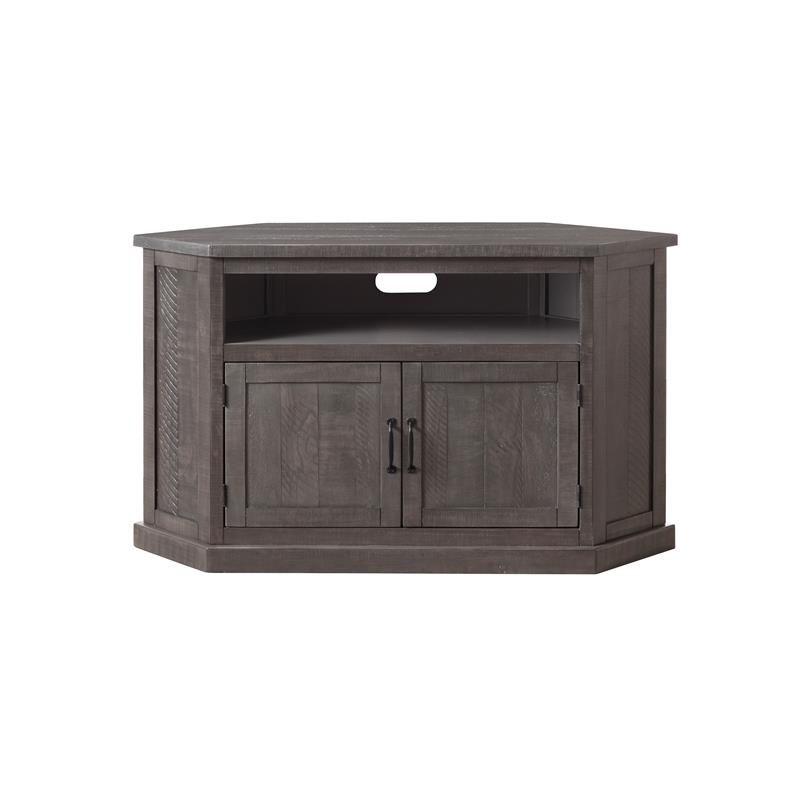 Rustic Corner 50" Solid Wood TV Stand Gray - Martin Svensson Home