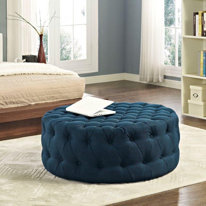 Modway Copper Grove Harrison Blue Amour Fabric Ottoman