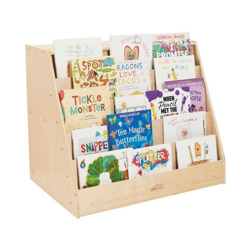 ECR4Kids Double-Sided Mobile Book Display with Storage, Classroom Bookshelf