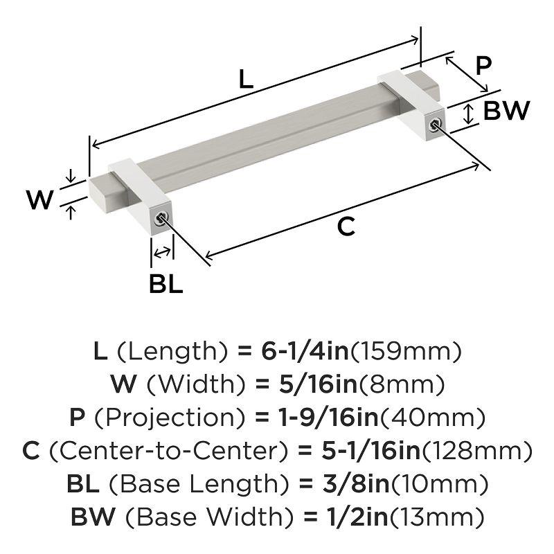 Satin Nickel Polished Chrome Modern Bar Cabinet Pull