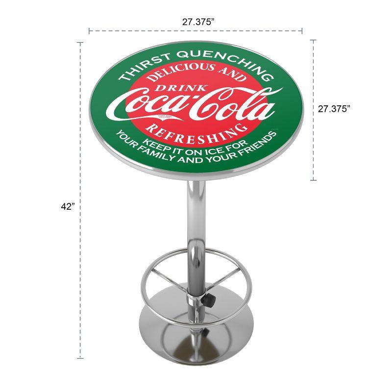 Coca-Cola Round Chrome Pub Table with Footrest