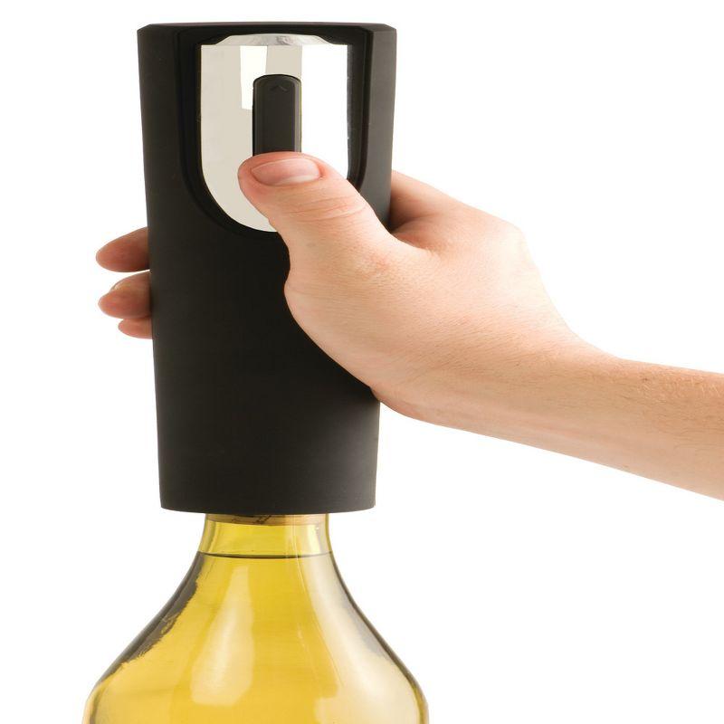 True Vino Drill Electric Wine Bottle Opener - Automatic Corkscrew Wine Opener with Foil Cutter and Stand - Black Set of 1