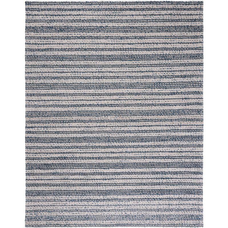 Ivory and Gray Handwoven Flatweave Wool Area Rug