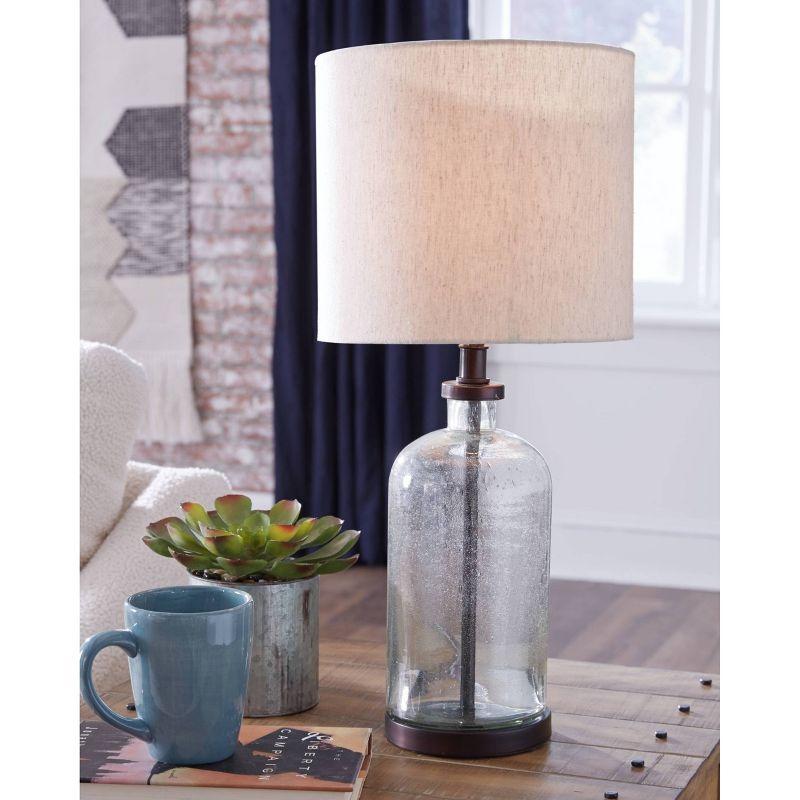 Signature Design by Ashley Bandile Table Lamp Clear/Bronze: Modern Accent, Polyester Shade, UL Listed