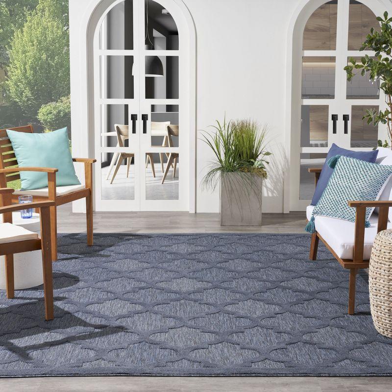 Nourison Easy Care 7' x 10' Navy Blue Indoor/Outdoor Rug