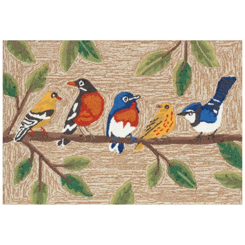 Liora Manne Frontporch Birds On A Branch Indoor/Outdoor Area Rug Natural 2'6" x 4'