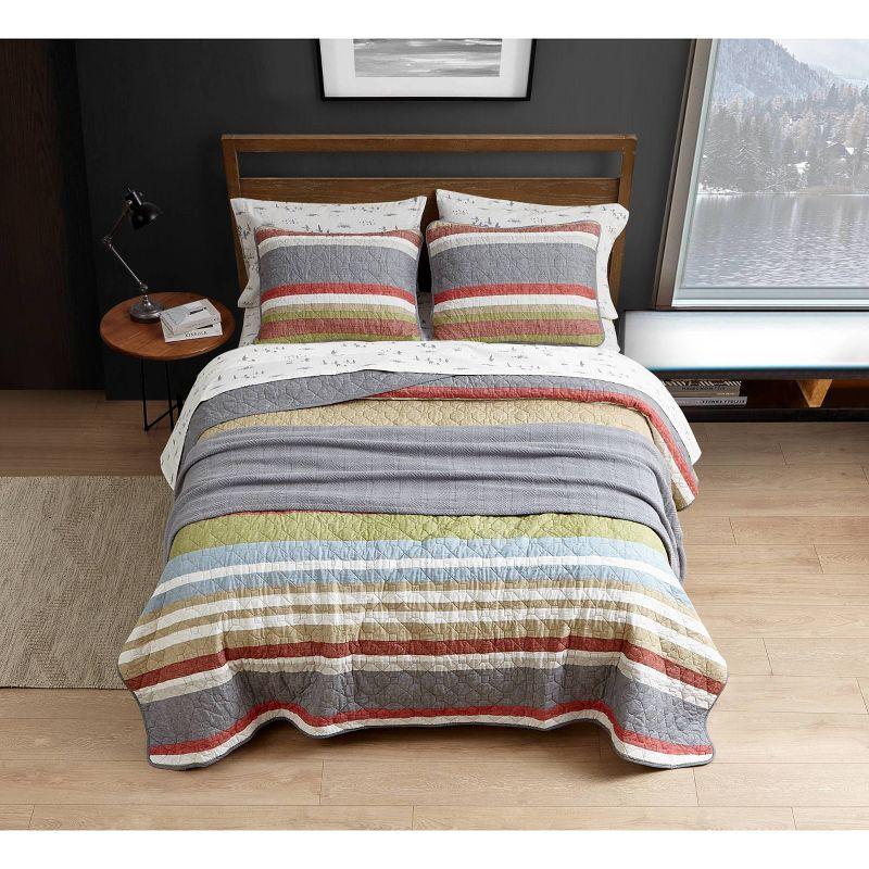 Gray Stripe Salmon Ladder Quilt Set - Eddie Bauer®