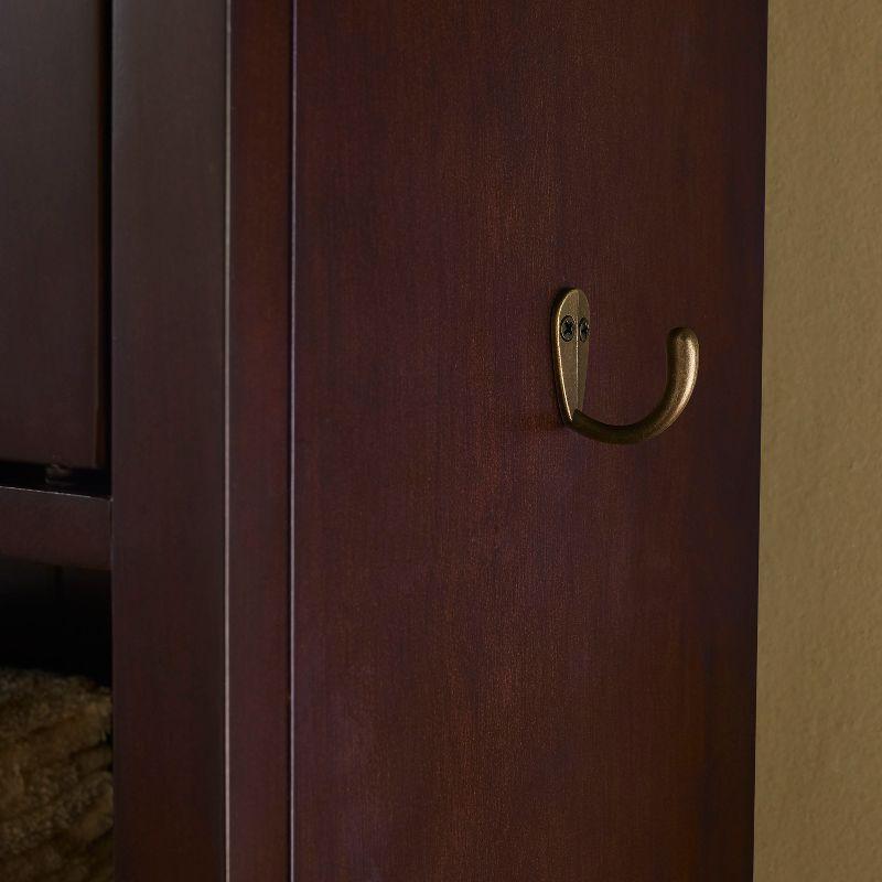 Crosley Lydia Space Saver Espresso Brown: Bathroom Organizer with 4 Shelves, Veneer Finish, Metal Hardware