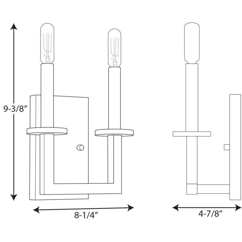 Blakely Graphite and Satin Brass 2-Light Wall Sconce