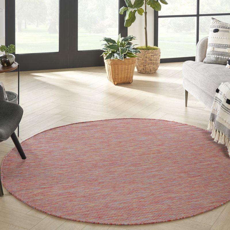 Positano Rainbow 6' Round Stain-Resistant Synthetic Rug