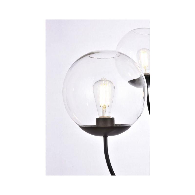 Elegant Lighting Lennon 31.5 inch pendant in black with clear shade