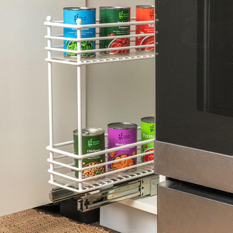 Glidez Multipurpose Steel Pull-Out/Slide-Out Storage Organizer with Plastic Liners for Under Cabinet Use, Fits Standard Size Cabinet or Shelf