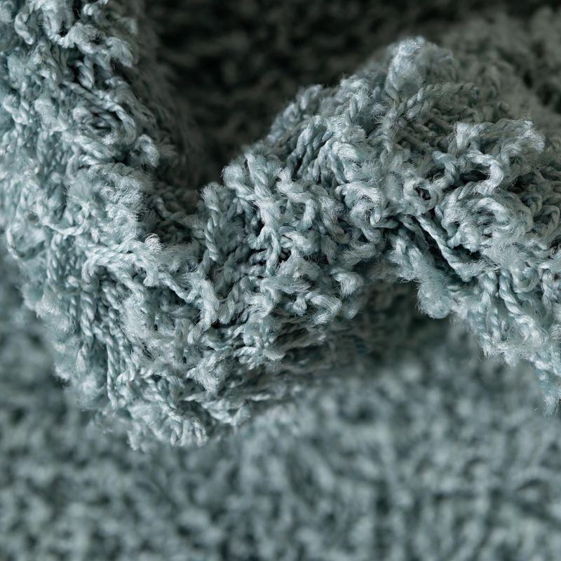 Unique Loom 4' 1 x 6' 1 Solid Shag Light Slate Blue Area Rug