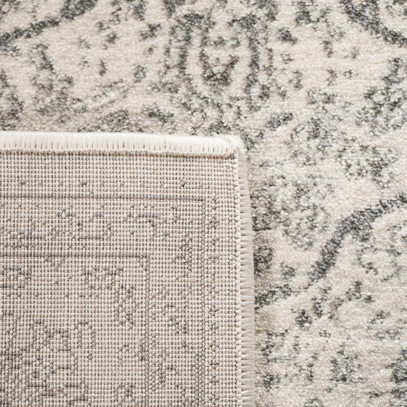 Carnegie Cream and Dark Grey Rectangular Synthetic Rug