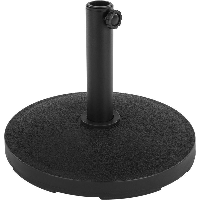 Black Round Concrete Outdoor Umbrella Base, 26 lbs