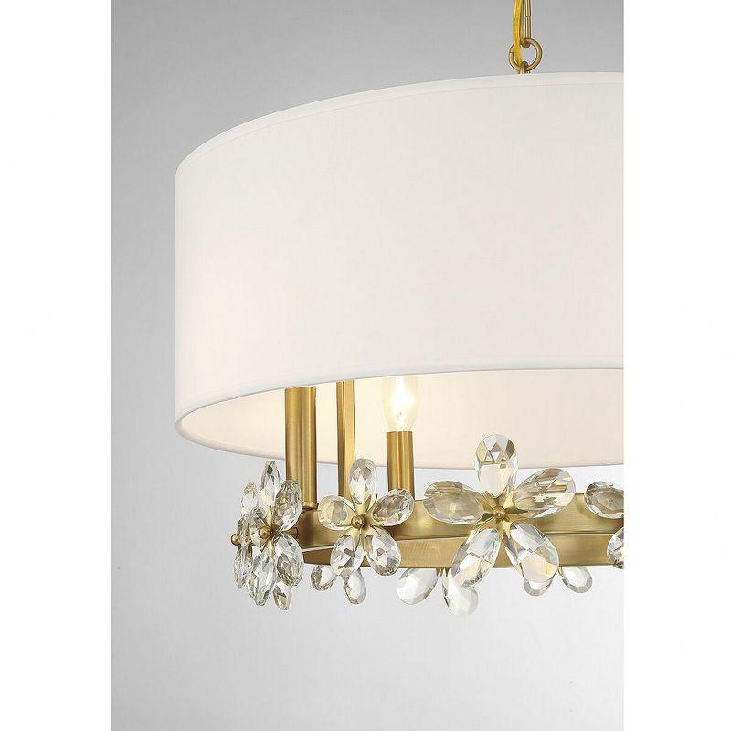 Savoy House Dahlia 4 - Light Pendant in  Warm Brass