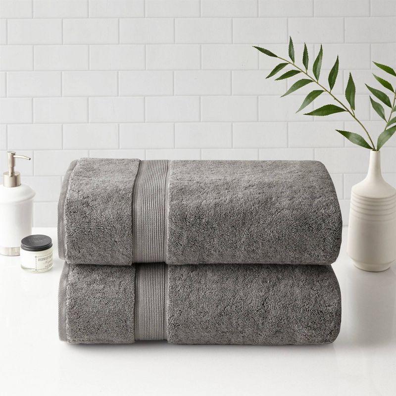 Oversized Gray Cotton Washcloth Set