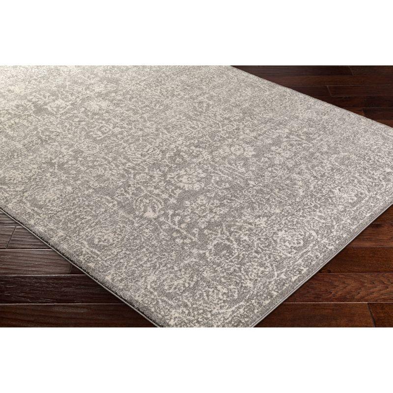 Elegant Gray Tufted Rectangular Synthetic Area Rug