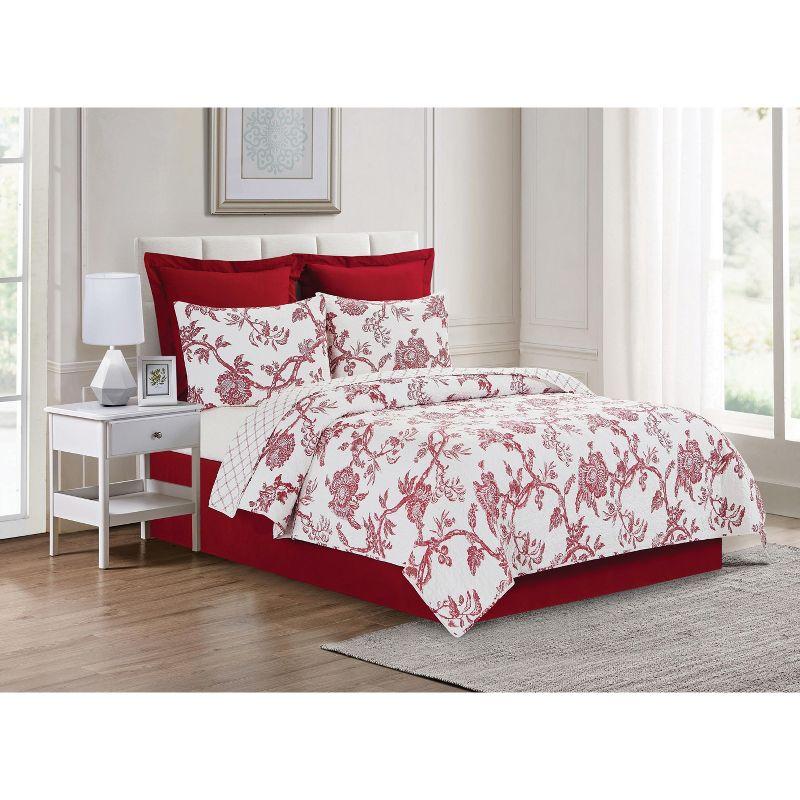 C&F Home Colonial Williamsburg Arcadia Red King Quilt Set