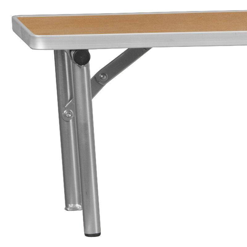 Flash Furniture 72'' x 12'' x 12'' Birchwood Bar Top Riser with Silver Legs