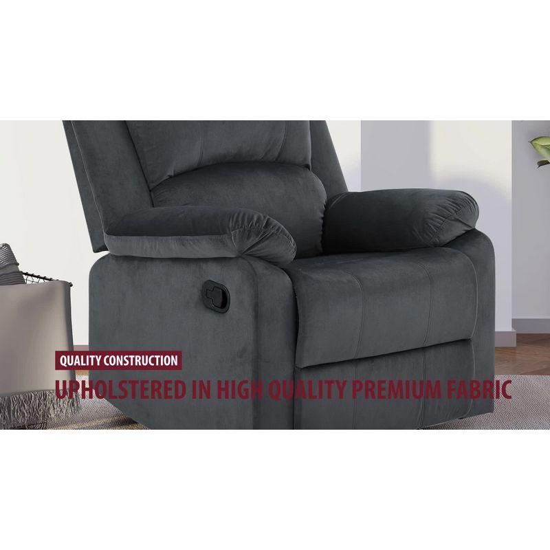 Dorian Dark Brown Faux Leather Recliner with Wood Frame