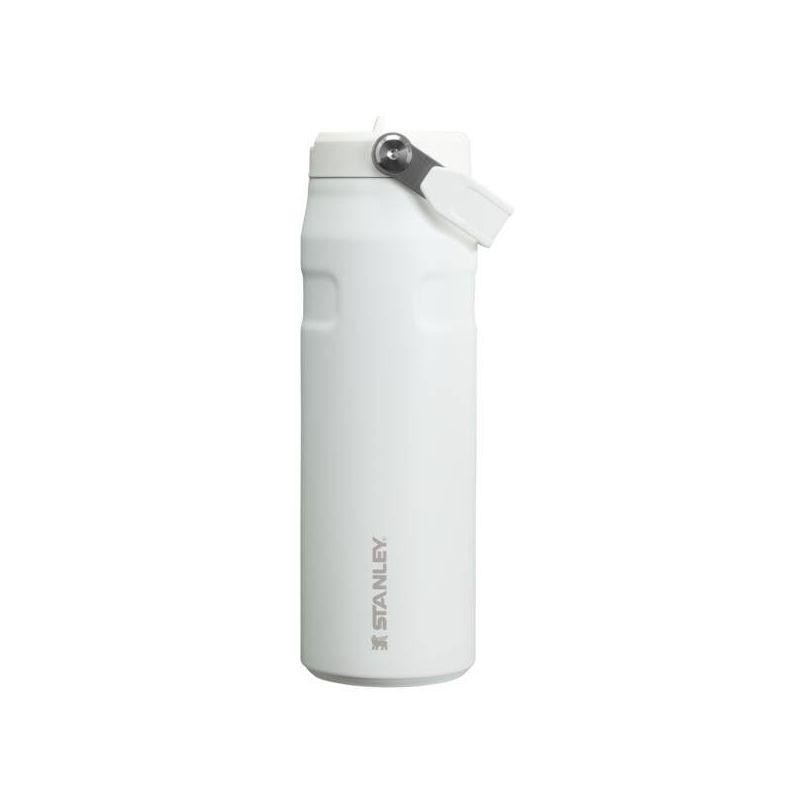 White 24oz Stainless Steel Water Bottle with Flip Straw