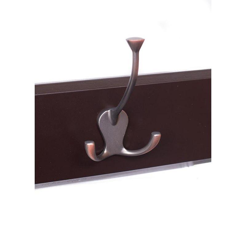 BirdRock Home Brown Wall Mount Coat Rack with Bronze Hooks