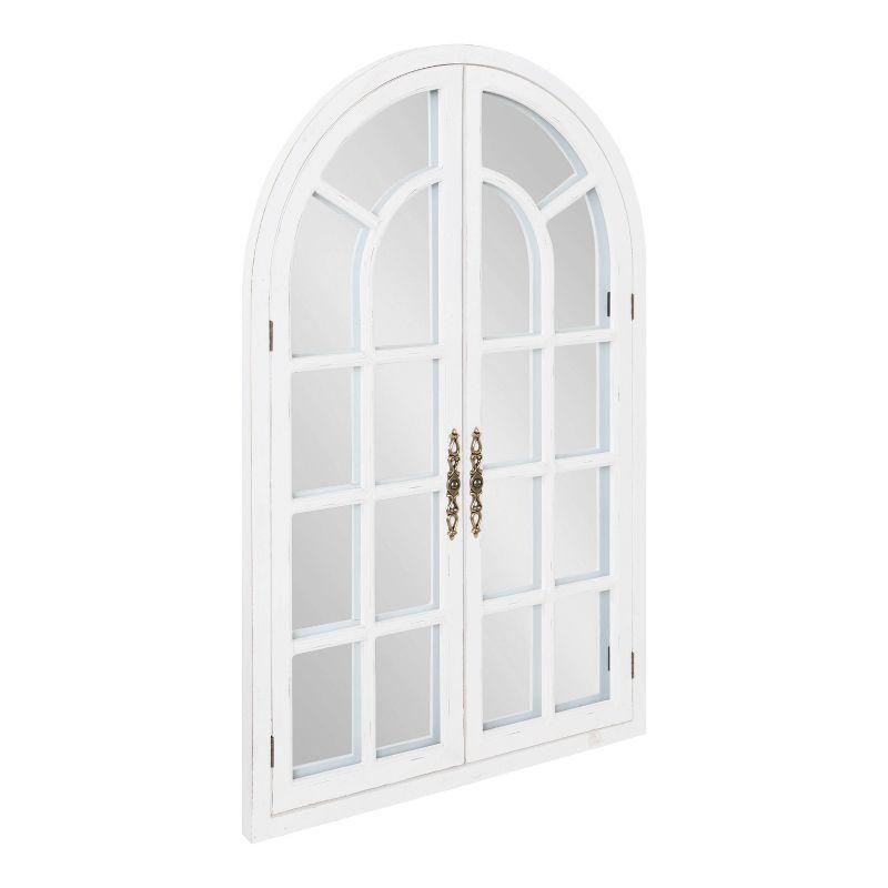 28"x44" Boldmere Arch Wall Mirror White - Kate & Laurel All Things Decor: Rustic Farmhouse Windowpane